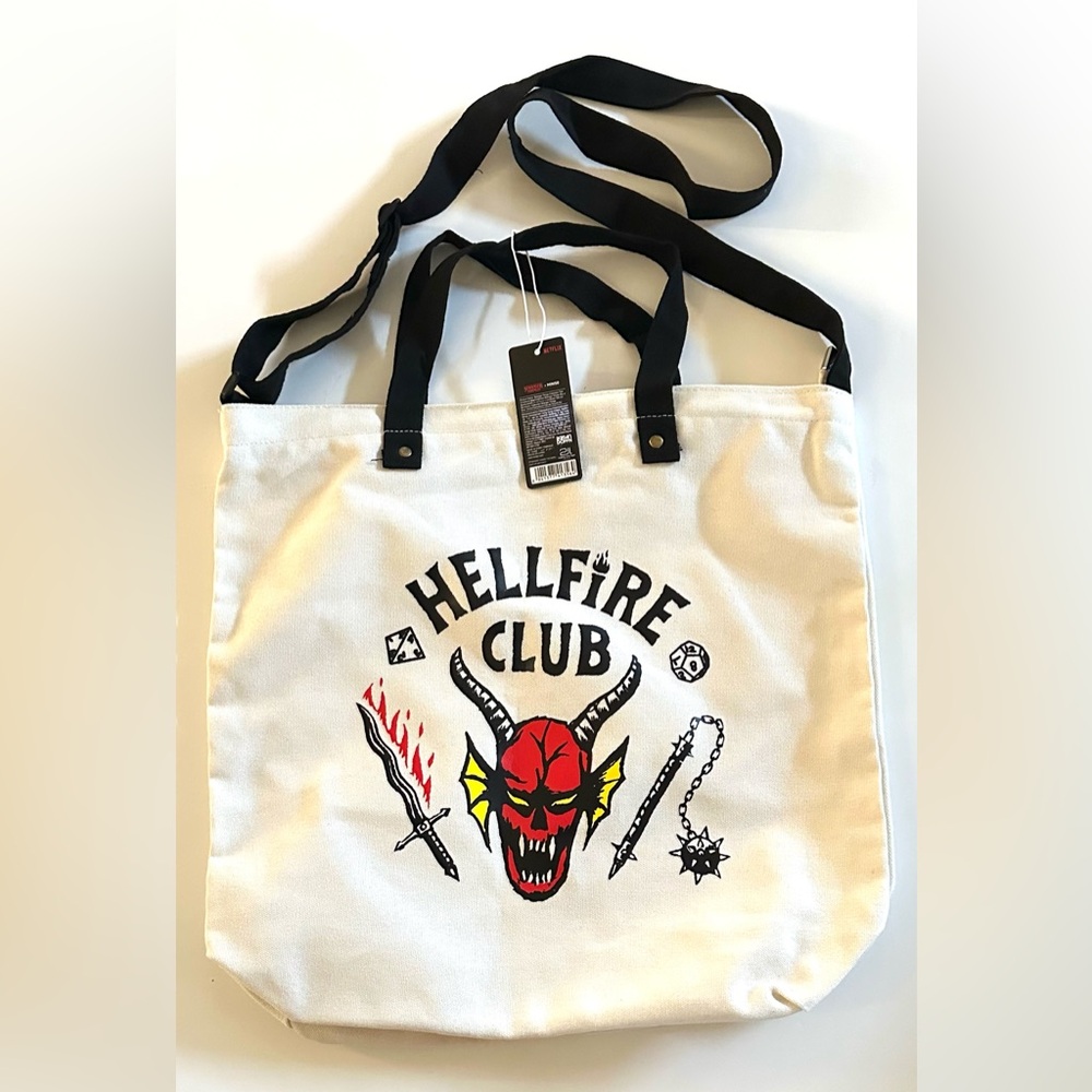 Stranger Things Hellfire Club 14" Canvas Tote Bag, NWT